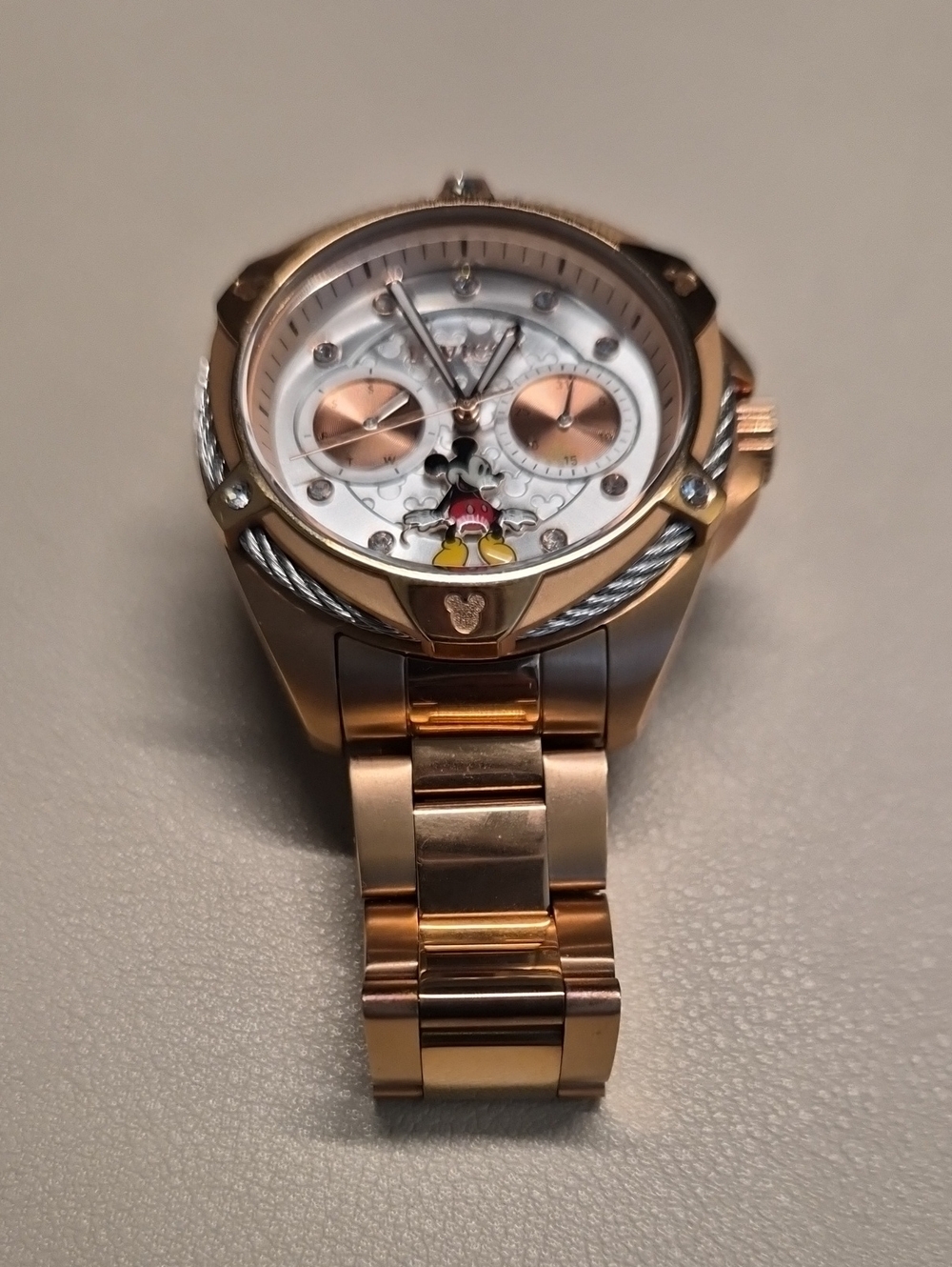 Rose Gold Mickey Chronograph Watch